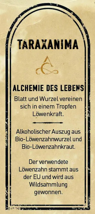 Taraxanima – Tinktur aus Extrakten von Löwenzahnwurzel & -kraut
