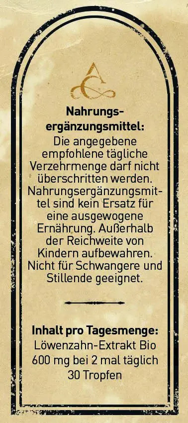 Taraxanima – Tinktur aus Extrakten von Löwenzahnwurzel & -kraut